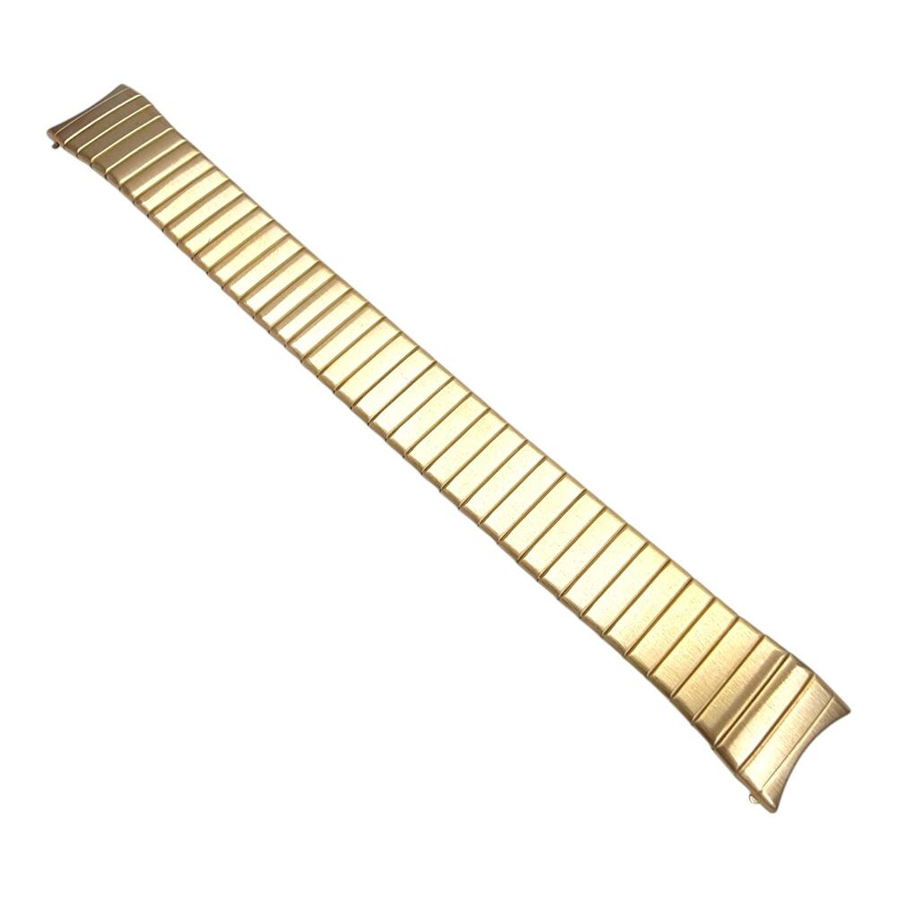 Vintage CW Gold Tone Curved End Expansion Stretch Watch Band Bracelet Strap